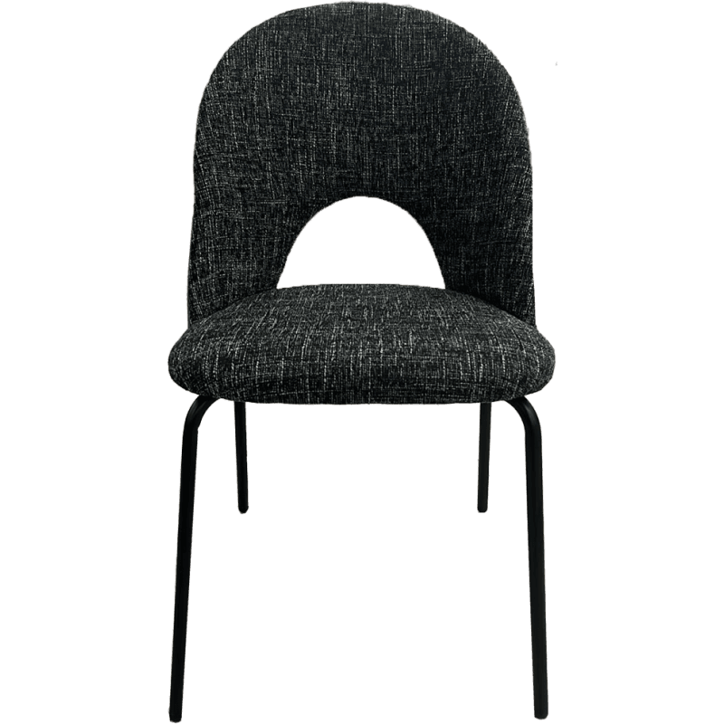 Chaise design avec dossier en simili et assise en tissu