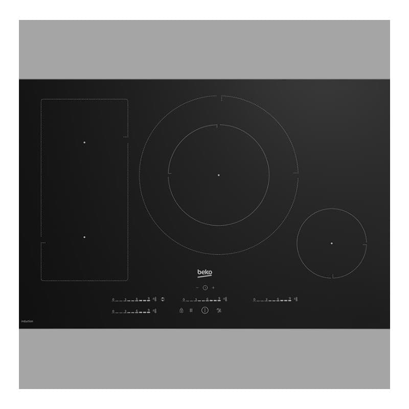 Table de cuisson encastrable à induction avec Flexizone Noir - BEKO - HII84700UFT