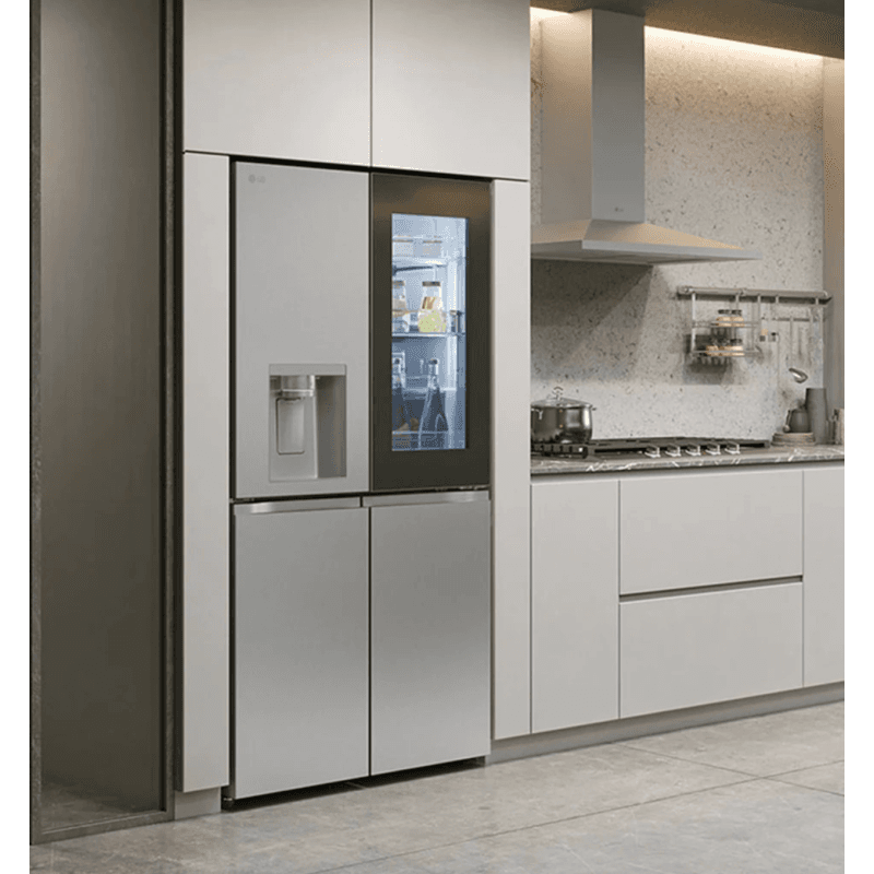 RÉFRIGÉRATEUR AMÉRICAIN 4 PORTES - CLASSE E - INSTAVIEW 638L METAL SORBET - LG - GMG960MBJE