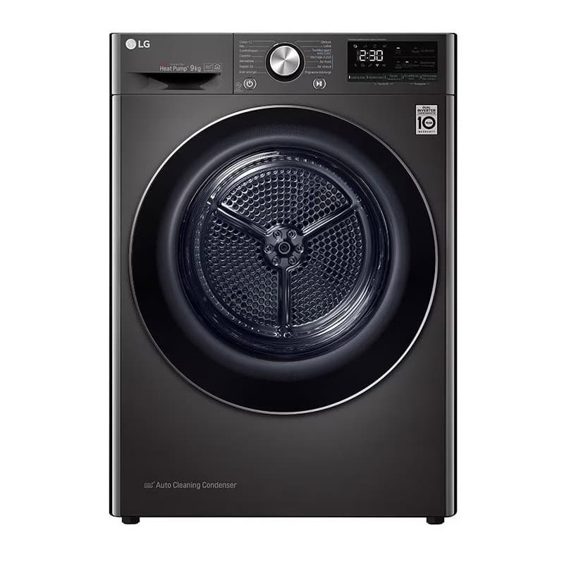 SÈCHE-LINGE - POMPE À CHALEUR - DUAL INVERTER - 9KG - NOIR - LG - RH9V92BS