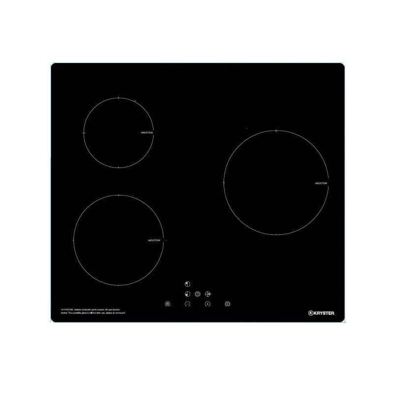 PLAQUE DE CUISSON A INDUCTION - 3 FEUX - NOIR - KRYSTER - KIND3ZX4
