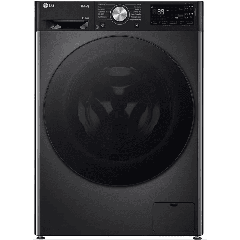 LAVE-LINGE SÉCHANT - 11/6kg - 1400 trs/min - NOIR - LG - F164R78BSTA