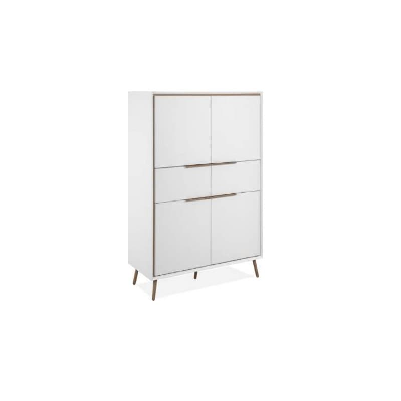 Buffet Haut – 4 Portes, 2 Tiroirs – Blanc / chêne artisan -