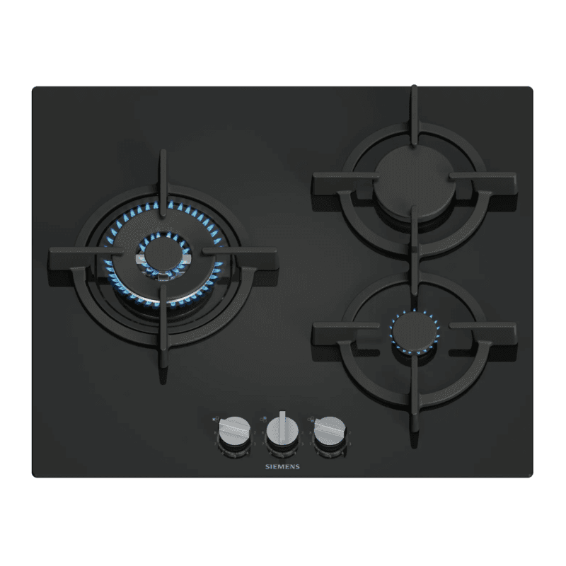 PLAQUE DE CUISSON À GAZ ENCASTRABLE - 3 FEUX - NOIR - SIEMENS - EP6A6CI10