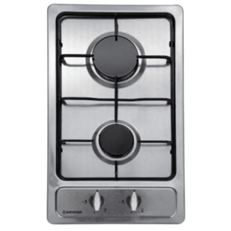 PLAQUE DE CUISSON À GAZ ENCASTRABLE - 2 FEUX - INOX - KRYSTER - KDOM48X9