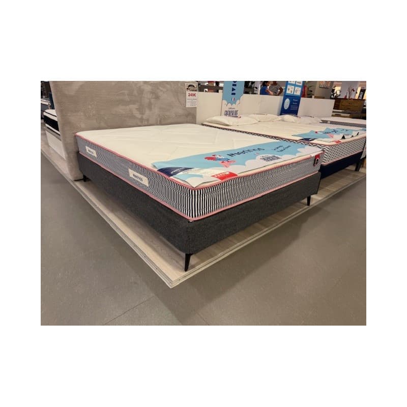 SOMMIER TAPISSIER EN KIT 160 x 200 CM – TISSU GRIS FONCÉ
