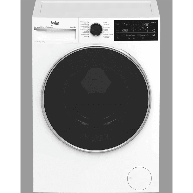 LAVE-LINGE SÉCHANT HUBLOT - 12/8 KG - 1400 TRS/MIN - BLANC - BEKO - B5DFT812442467W