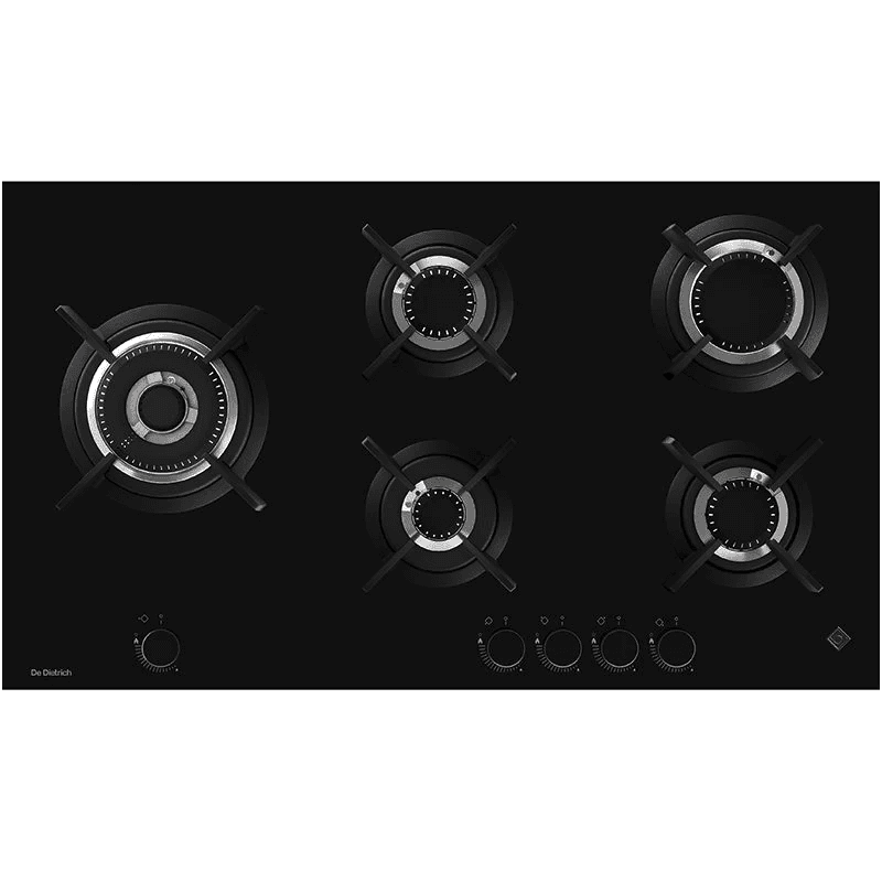 PLAQUE DE CUISSON À GAZ - 5 FOYERS - 90 CM - NOIR - DE DIETRICH - DPG4950B