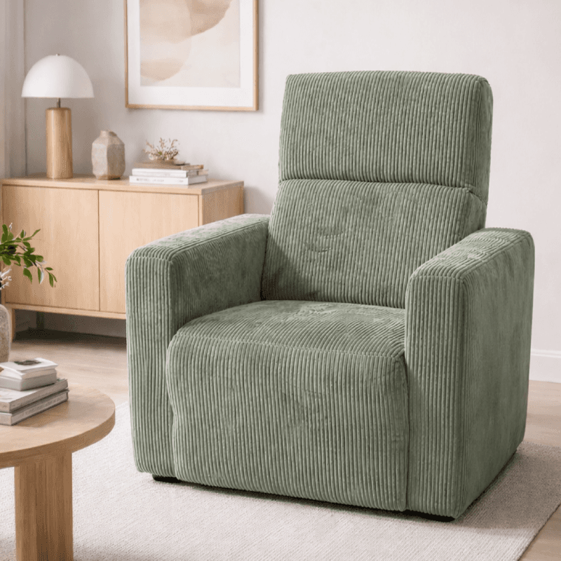 Fauteuil Relax Manuel en Velours Côtelé - plusieurs coloris -