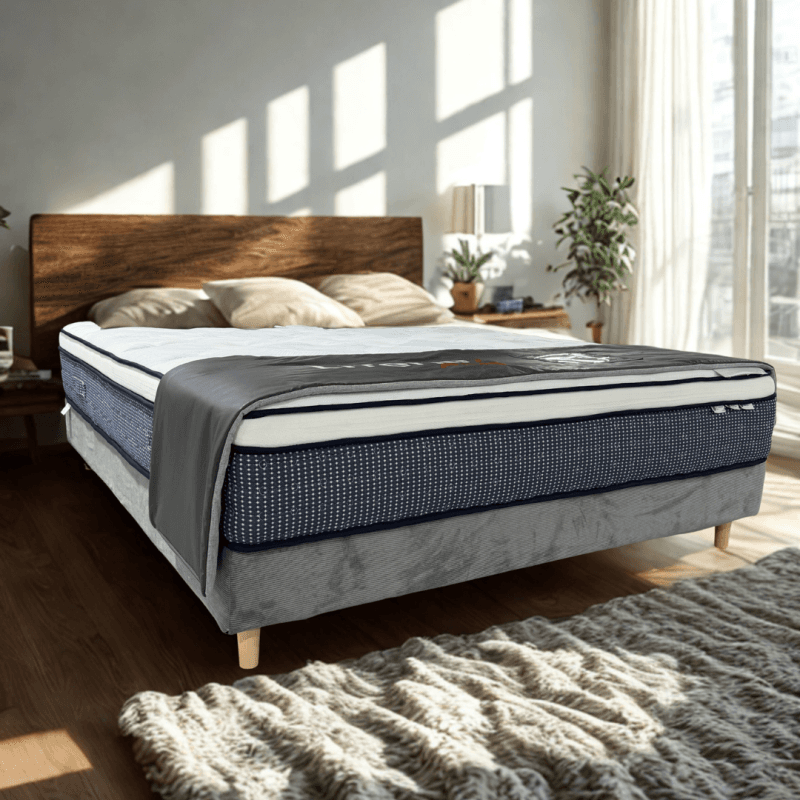Le sommier tapissier velours côtelé 180 x 200 cm en kit + pieds - 4 coloris