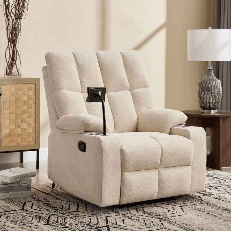 Fauteuil relaxant avec un support téléphone - 2 coloris