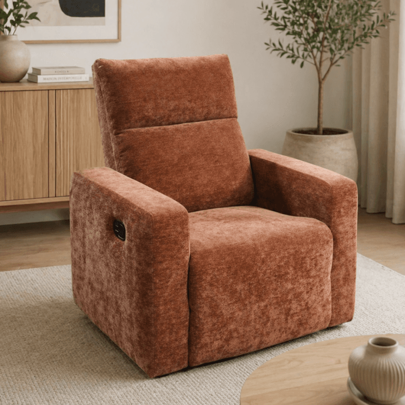 Fauteuil Relax Manuel en tissu velours - plusieurs coloris -