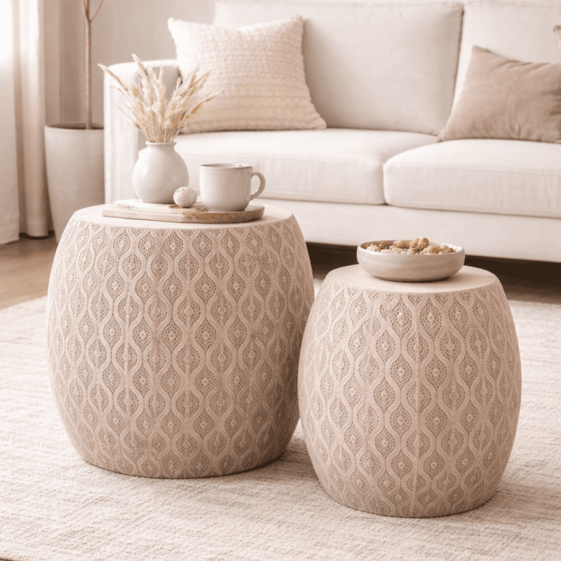 Lot de 2 Tables Basses Métal Rose/Gold – Design Élégant et Tendance