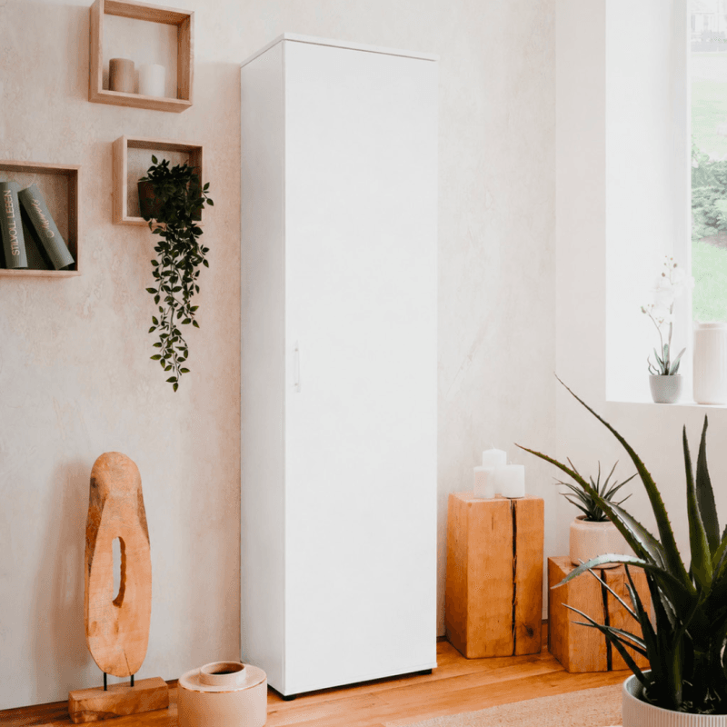 L'armoire 1 porte polyvalente coloris blanc ou chene