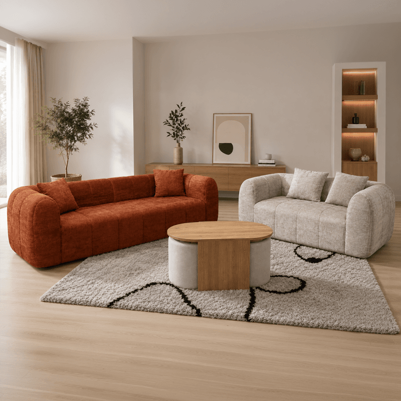 Ensemble Canapés 3 Places + 2 Places compressé - plusieurs coloris -