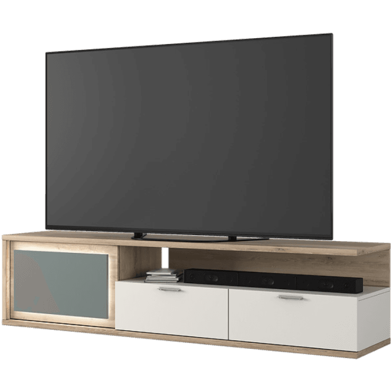 Meuble TV au design moderne avec luminaire LED intégré