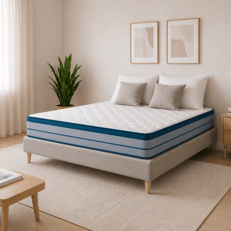 Pack Literie 160 x 200 cm – Sommier + Matelas Mémoire de Forme + Pieds