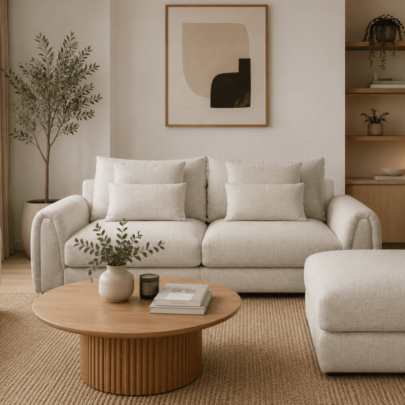 Canapé 2 places - coloris beige -