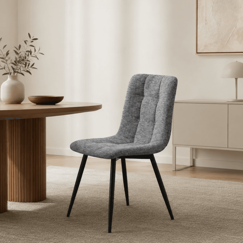 Chaise de séjour avec piquage damier - plusieurs coloris -