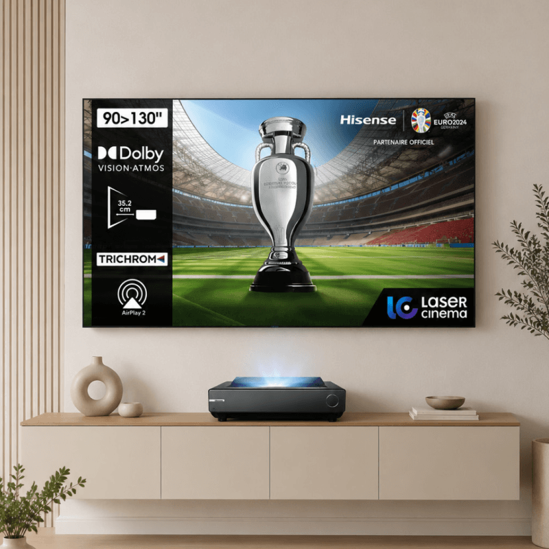 VIDEO PROJECTEUR - HOME CINEMA A FOCALE COURTE + ECRAN - HISENSE - PX2-PRO/LTS120AKA