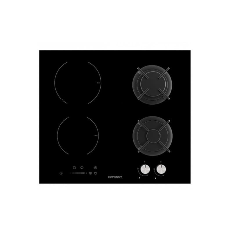PLAQUE DE CUISSON GAZ/INDUCTION - 4 FOYERS - NOIR - SCHNEIDER - SCTGI640S