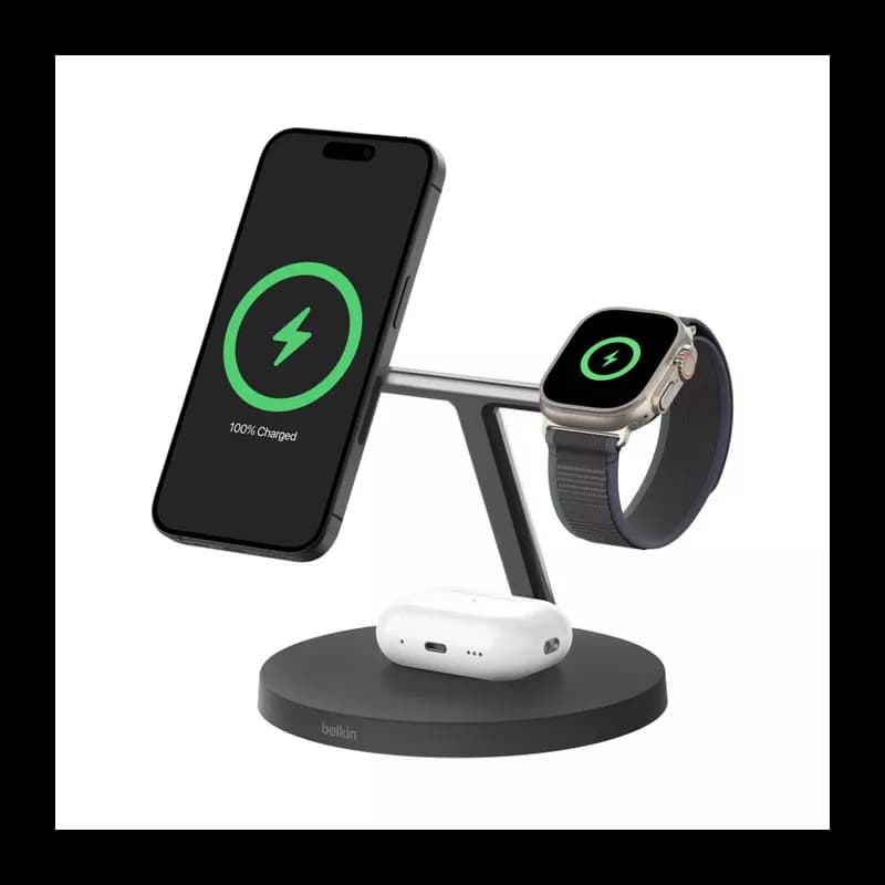 Belkin BoostCharge Pro Station de recharge 3-en-1 Qi2 15 W