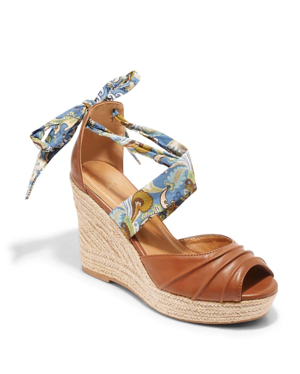 SANDALE TALON COMPENSEE FEMME CARAMEL