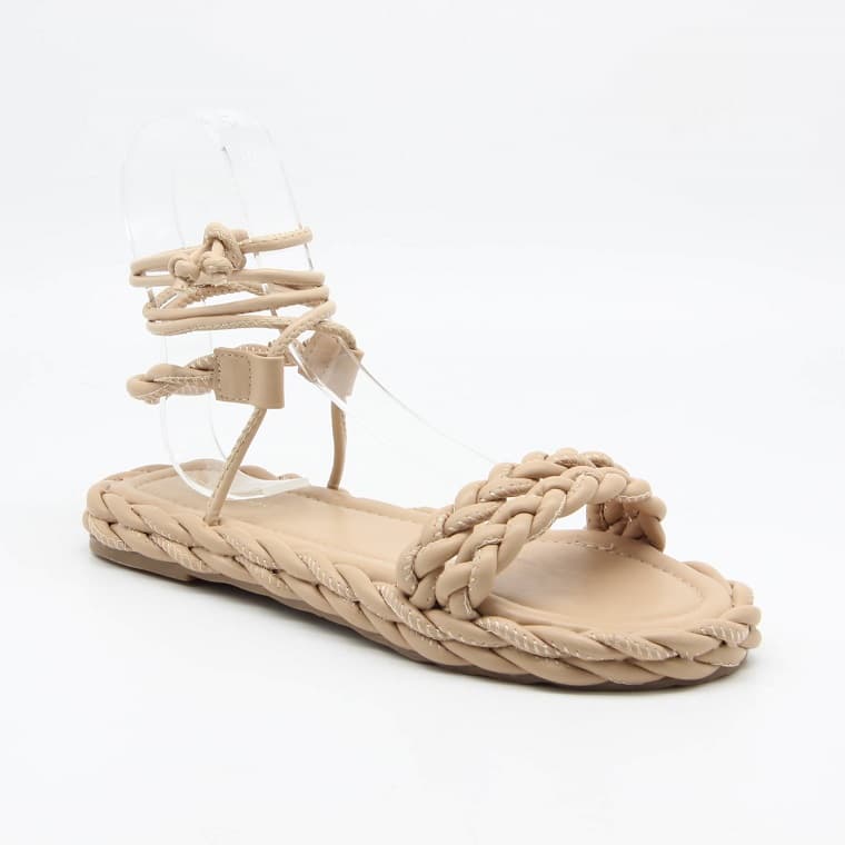 SANDALE PLATE FEMME BEIGE