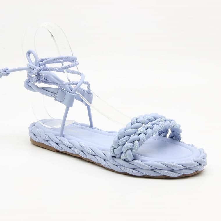 SANDALE PLATE FEMME BLEU